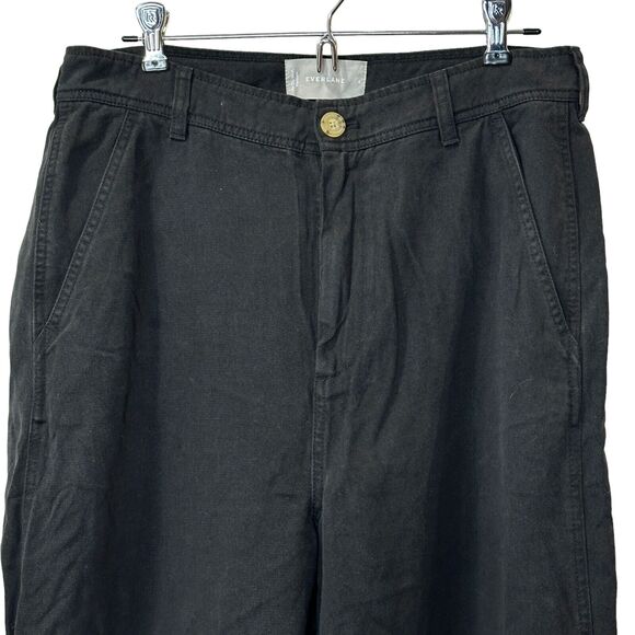 Everlane The Tencel Relaxed Chino Pants Black High Rise Women's 4 NWOT Pockets - Picture 7 of 12